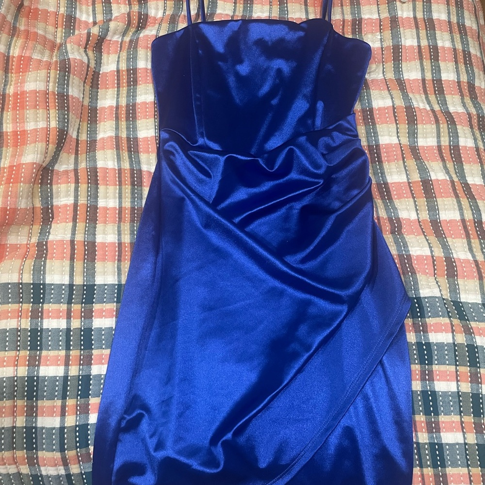 Windsor Blue Spaghetti Strap Sheath Mini Dress